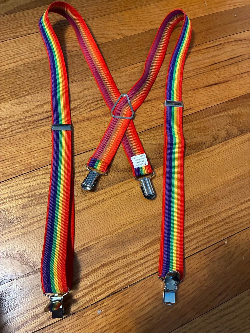 Men’s women’s Rainbow Stripe Suspenders Pride LGBTQ+ Clip Adjustable